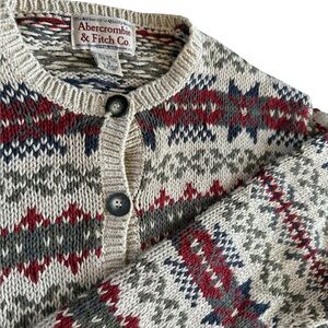 Vintage Abercrombie Fitch Chunky Knit Cottage Chenille Cardigan Sweater Women S